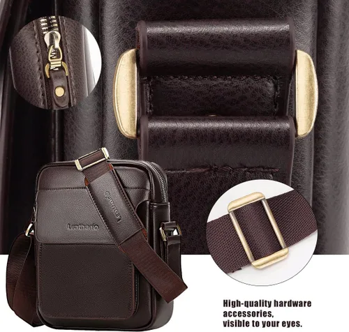 Miniatura 4 de Leathario Bolso cruzado de cuero para hombre, bolso de hombro para hombre, bolso de mensajero para trabajo, negocios, viaje