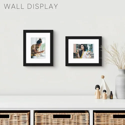 Miniatura 2 de Golden State Art, Portarretratos de 8 x 10 pulgadas con paspartú para fotos de 5 x 7 pulgadas - Vidrio de alta definición para montaje en pared o 1