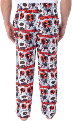 Miniatura 3 de Marvel Deadpool Heads Will Roll - Pantalones de pijama para hombre con estampado de personajes Chibi