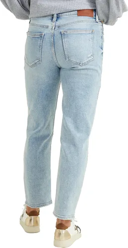 Miniatura 4 de ALTAR'D STATE Jeans de talle alto para mujer, mezclilla rasgada con cierre de botón, azul y negro