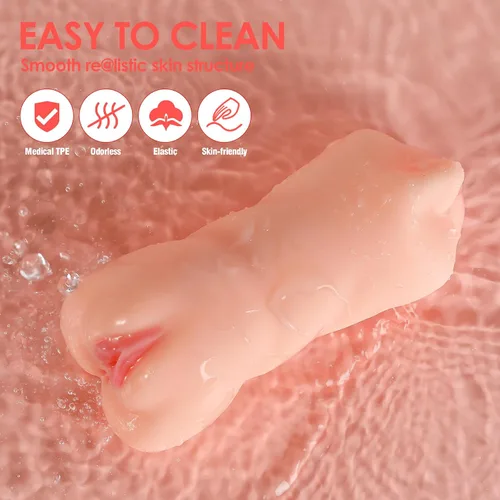 Miniatura 6 de ZEMALIA - Masturbador masculino 3 en 1, vagina de bolsillo con boca realista, vagina texturizada y ano apretado. Juguete para sexo oral, bombeo