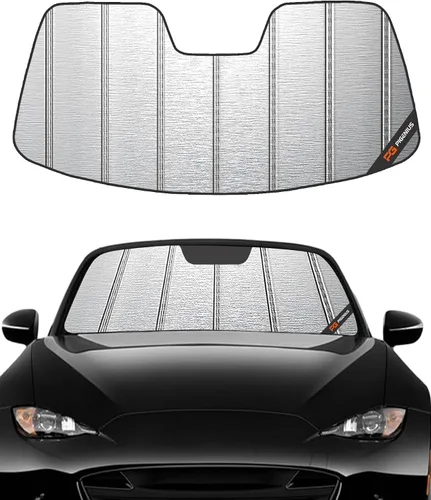 Pigenius Parasol de parabrisas para Mazda MX-5 Miata 2006-2015, acabado plateado metálico