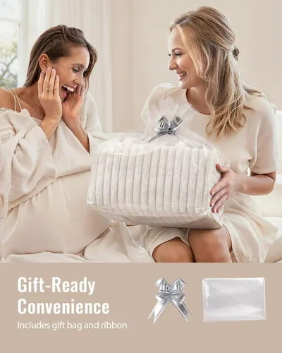 Miniatura 5 de Blissful Diary Organizador de pañales de franela, embalaje de regalo incluido, cesta de almacenamiento acogedora para guardería, regalo para baby