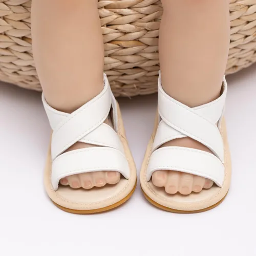 Miniatura 73 de Meckior Sandalias de verano con punta abierta y suave de piel sintética para bebés y niñas pequeñas