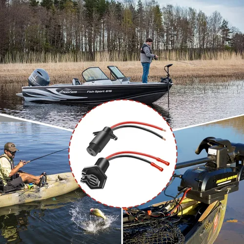 Miniatura 6 de Enchufe de motor de arrastre, enchufe impermeable de 12V-24V de conexión rápida para barco, conector de motor de arrastre de calibre 8 de 2 cables