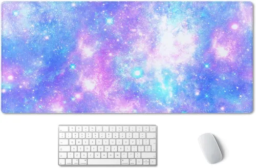 SSOIU Tapete de escritorio, grande de 35.5 x 15.7 pulgadas, XXL extendido, alfombrilla de mouse para juegos con base antideslizante con borde cosido