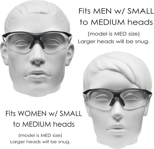 Miniatura 3 de proSPORT Gafas de seguridad para lector de lentes completas, transparentes o ahumadas, curva envolvente, no bifocales