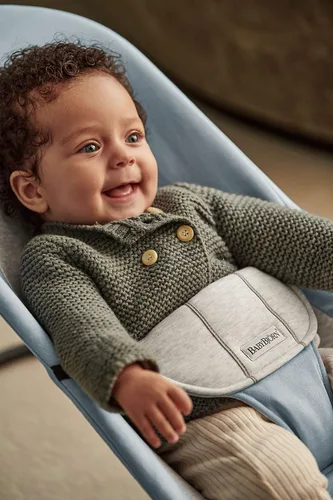 Miniatura 5 de BabyBjörn Bouncer Balance Soft, azul/gris, tejido/jersey Asiento gorila ajustable 2 en 1 para bebé y silla para niños pequeños, recién nacido a