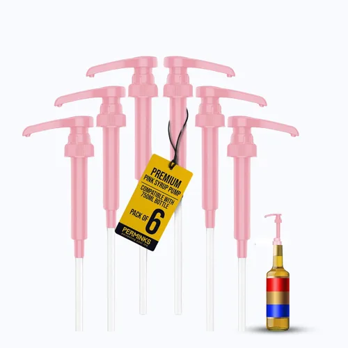 Miniatura 15 de Dispensador de bomba de jarabe de café de 6 piezas (color dorado) - Compatible con botellas de jarabe Torani, Davinci y Skinny
