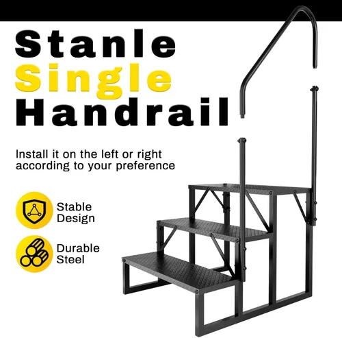 Miniatura 5 de Pasos de RV con pasamanos, escaleras de RV de 3 pasos con capacidad de carga de 660 lbs, escalera con panel antideslizante, escaleras para casas
