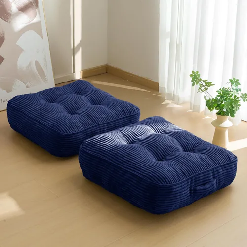 Miniatura 10 de HIGOGOGO Cojín de suelo para adultos, cojín de meditación, grande y redondo, funda de pana copetuda, para sala de estar o yoga, 22 x 22 pulgadas