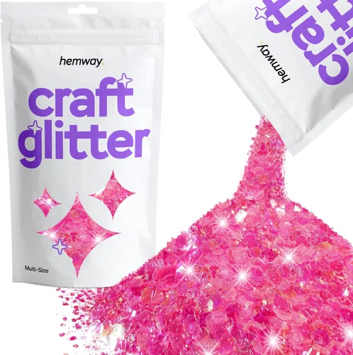 Miniatura 40 de Hemway Craft Glitter - Rojo Copos de lentejuelas metálicas de varios tamaños para manualidades de resina y epoxi Suministros para vasos