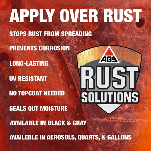 Miniatura 3 de AGS RUST SOLUTIONS Pintura en aerosol antióxido, 14 onzas, acabado negro mate duradero, segura para todas las superficies, elimina el óxido