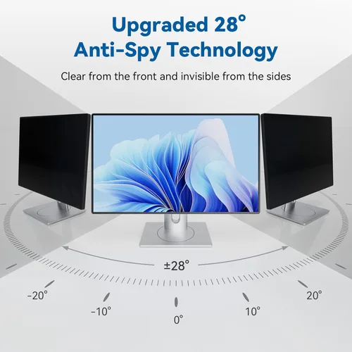 Miniatura 2 de IPROKKO Paquete de 2 filtros de pantalla de privacidad de computadora de 21.5 pulgadas para monitor de pantalla ancha de 16:9, protector de Pantalla