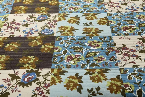 Miniatura 2 de Tache Home Fashion Colcha de algodón hawaiano con diseño floral de retazos – Bosque perdido – Juego de colcha ligera reversible de verano azul