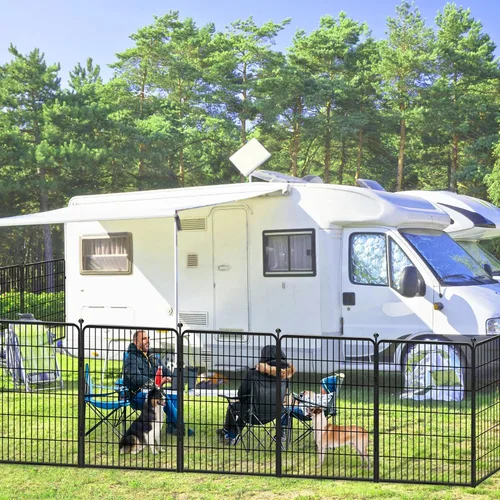Miniatura 2 de Corralito para perros de 40 pulgadas, 32 paneles, para interiores y exteriores, para perros grandes, medianos y pequeños, valla de metal resistente