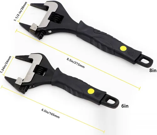 Miniatura 3 de Llave ajustable de mandíbula extra delgada de 8 pulgadas, negra, acero de aleación