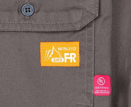 Miniatura 5 de Camisa de trabajo resistente al fuego Titicaca FR Camisa resistente al fuego para hombres de algodón 7.5oz camisa de soldadura Gris