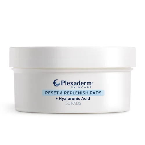 Plexaderm Restablecer y reponer las almohadillas con ácido hialurónico - elimina la suciedad, el aceite y el maquillaje e hidrata la piel