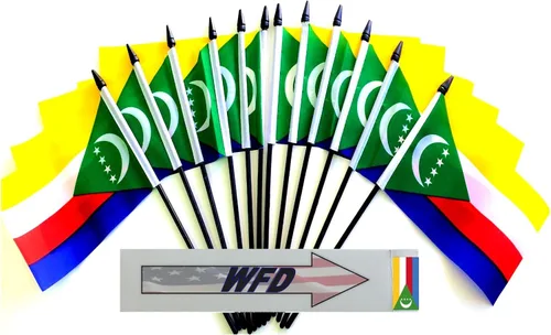 Miniatura 111 de World Flags Direct Banderas en miniatura de poliéster de Afganistán, paquete de 12, decoración de mesa de fiesta, desfiles, 4 x 6 pulgadas, verde