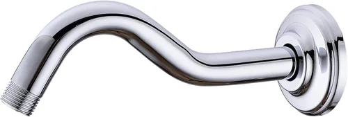 Brazo de ducha curvado en forma de S de cromo pulido de 8 pulgadas, tubo de regadera de cuello de cisne de acero inoxidable, cuello de ducha en