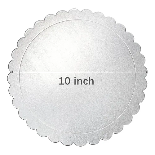 Miniatura 2 de Tebery Paquete de 15 tablas redondas para tartas, platos de cartón resistentes de 10 pulgadas, círculos de pizza a prueba de grasa para postres