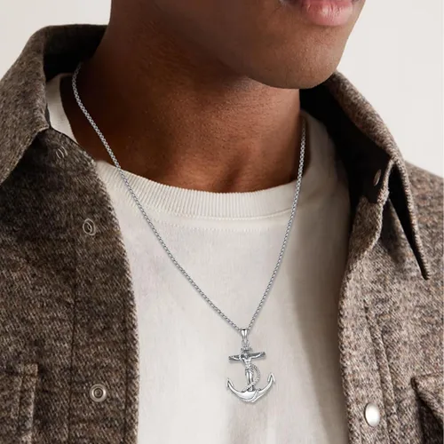 Miniatura 362 de Collar de plata de ley 925 con medalla de San Patrón, colgante de protección católica, amuleto, joyería religiosa para hombres y mujeres