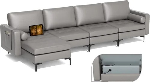 Miniatura 35 de Giantex Sofá individual, silla decorativa, sillón con cojín cómodo, bolsillos para revistas, sala de estar, silla de ocio tapizada para dormitorio