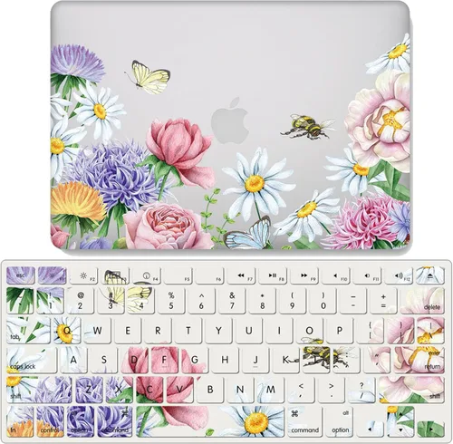 Miniatura 12 de IVY Para MacBook Air 15 con M2 (Modelos: A2941) Flower Garland Clear Case con cubierta de teclado - A
