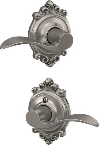 Miniatura 63 de SCHLAGE - Manija de puerta Accent con cerradura de paso libre para pasillo y armario en bronce antiguo - F10 ACC 716 Bronce Envejecido