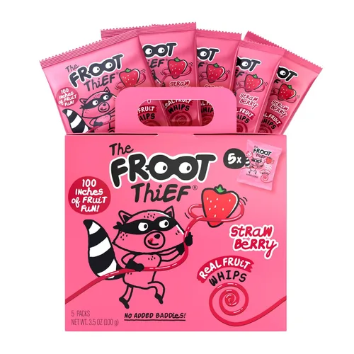 Miniatura 12 de THE FROOT Thief Golosinas de fruta real, sin frutos secos, perfectas para almuerzos escolares, bolsas individuales para niños, manzana, paquete de 5
