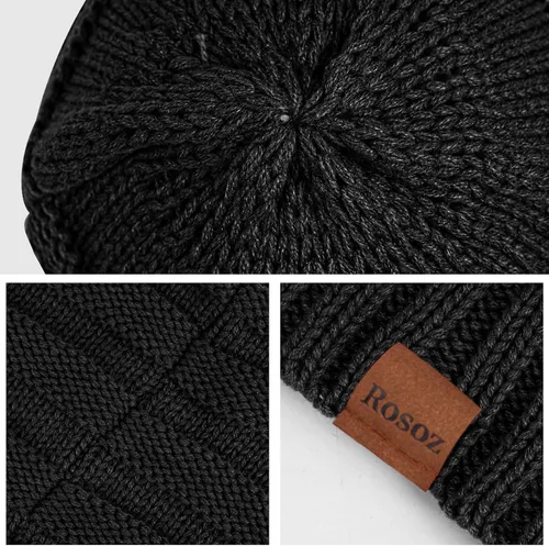Miniatura 4 de Rosoz Gorros de invierno para mujer para mujer, gorros de punto cálidos para mujer, gruesos para clima frío