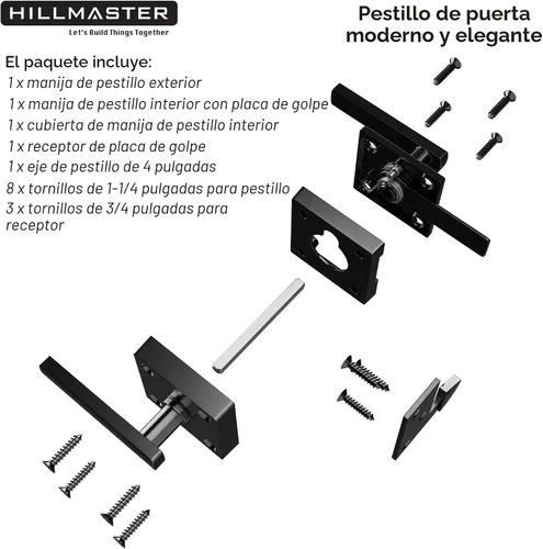 Miniatura 5 de Pestillo de puerta de doble lado HILLMASTER para valla de madera, pestillo de puerta basculante resistente para valla exterior, pestillo de puerta