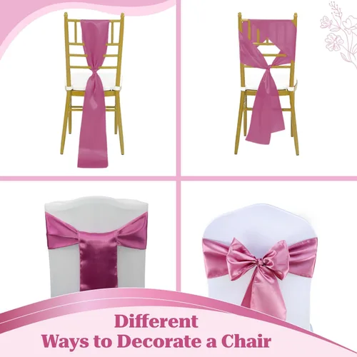 Miniatura 270 de mds - Lote de 10 lazos de satén para sillas de boda y eventos, para decoración de fiestas, 30 colores, Satin, 10 Verde oliva