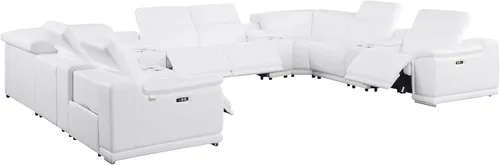 Miniatura 89 de BlackJack Furniture Venice - Juego de sofá reclinable seccional de cuero italiano de grano superior de 12 piezas con 4 reclinables eléctricos
