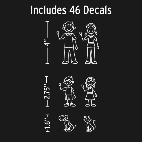 Miniatura 2 de White Line Stick kit de pegatinas familiares DIY, incluye 46 calcomanías