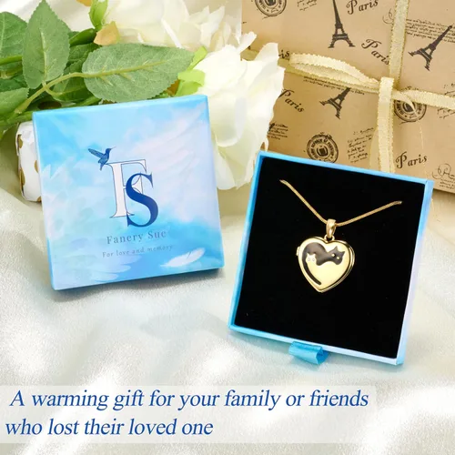 Miniatura 7 de Fanery Sue Collar Personalizado con Medallón de Mascota, Collares con Medallón en Forma de Corazón con Fotos, Collares de Recuerdo para Perros
