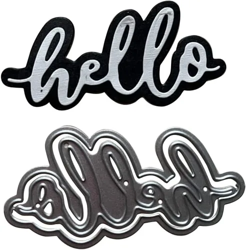 Hola palabras troqueladas de metal para manualidades, álbumes de recortes, álbum de fotos, manualidades, tarjetas, decoración