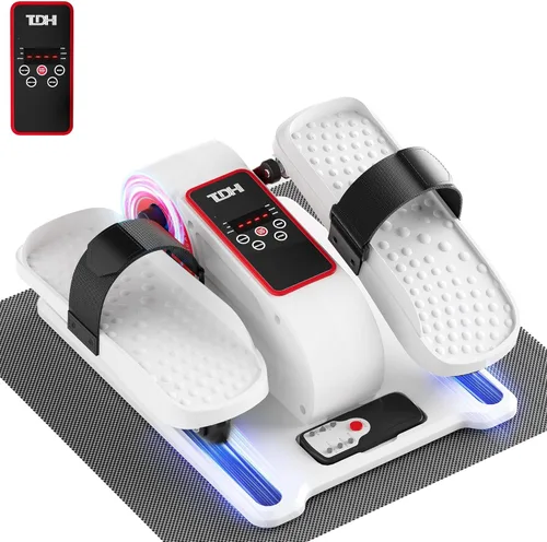 TDH Under Desk Elliptical Machine,Electric Leg Exerciser as Seen on Tv for Seniors Adults,Portable Quiet Pedal Exerciser While Sitting with 12 Blanco
