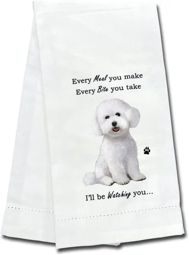 Toalla de cocina Bichon Frise - Suave altamente absorbente - Regalos Bichon Frise - Toallas de cocina para lavar platos - Toallas de té -