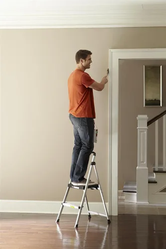 Miniatura 4 de COSCO 2 Step Lite Solutions Taburete de Escalón Plegable, Aluminio/Negro