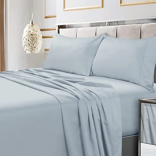 Miniatura 7 de Tribeca Living Juego de sábanas, sábanas y fundas de almohada de satén de algodón egipcio suave, bolsillo extra profundo, 600 hilos, ropa de cama