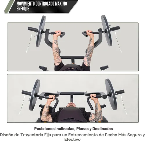 Miniatura 3 de Major Fitness Estante de prensa de banco P1 con brazos independientes, prensa de banco plana e inclinada ajustable para entrenamientos de pecho