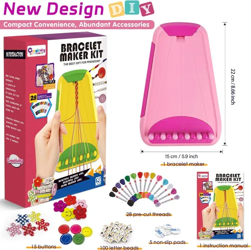 Miniatura 3 de Maynacs Arte y manualidades para niños de 8 a 12 años, kit de fabricación de pulseras de amistad para niñas, kit de fabricación de joyas para niños