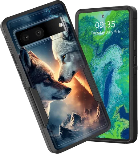 Miniatura 104 de Funda para Pixel 6A, funda híbrida de doble capa resistente a prueba de golpes de policarbonato duro de silicona suave TPU para Google Pixel 6A