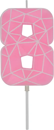 Miniatura 308 de DERVENTA Velas de cumpleaños con números grandes, 3D, color rosa, 3.7 pulgadas, decoración para tartas de fiesta, 1 pieza (número 3 rosa)