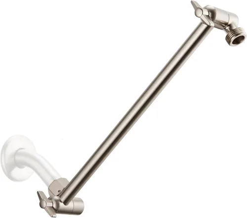 Miniatura 9 de Brazo de extensión de cabezal de ducha ajustable extra largo de 15 pulgadas con tornillo de bloqueo, ángulo cromado de acero inoxidable 304 1. Cromo