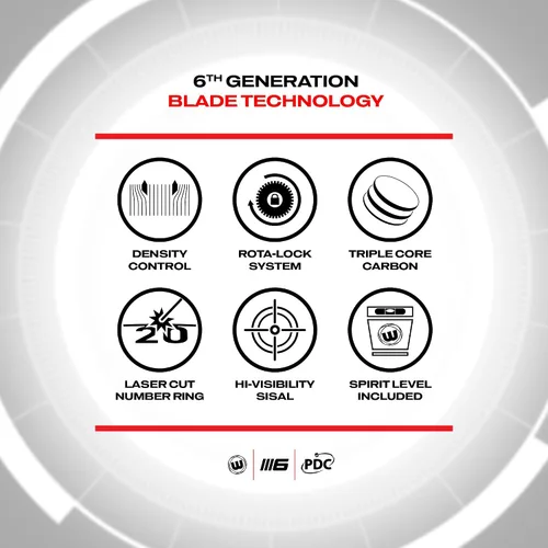 Miniatura 8 de WINMAU Professional Bristle Dartboard - PDC Tournament Board with Official Tournament Specifications - Available in Blade 6 Single, Dual, Triple