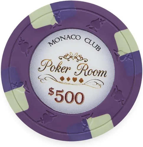 Miniatura 9 de Claysmith Gaming Paquete de 50 fichas de póquer Monaco Club, compuesto de arcilla pesada de 0.48 oz Rojo ($5 Red)