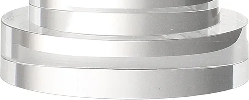 Miniatura 4 de JONATHAN Y Lámpara de mesa LED de columna geométrica escalonada de cristal transparente de 25 pulgadas, lámpara de noche moderna para sala de estar